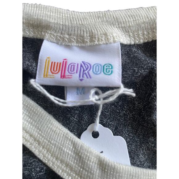 LULAROE, SIZE M, BASEBALL STYLE SHIRT, GRAY AND LT GRAY - Picture 3 of 3